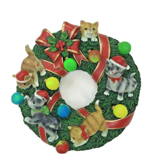 unbanded Other - Holiday Cat Wreath Christmas Lighted Wall Decoration Color Changing Ornaments